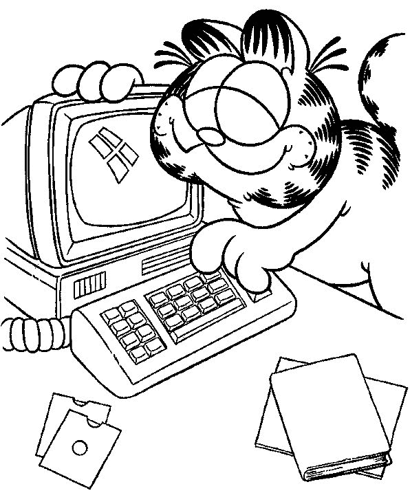 Plansa de colorat cu Garfield 17 9
